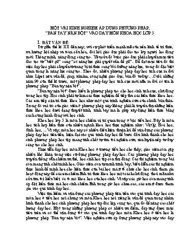 SKKN Một số kinh nghiệm áp dụng phương pháp “Bàn tay nặn bột” vào môn Khoa học Lớp 5