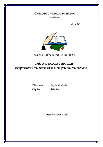 SKKN Phát huy năng lực học sinh trong tiết Luyện tập thay thế từ ngữ để liên kết câu Lớp 5