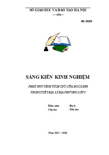 SKKN Phát huy tính tích cực của học sinh trong tiết Địa lí địa phương Lớp 5