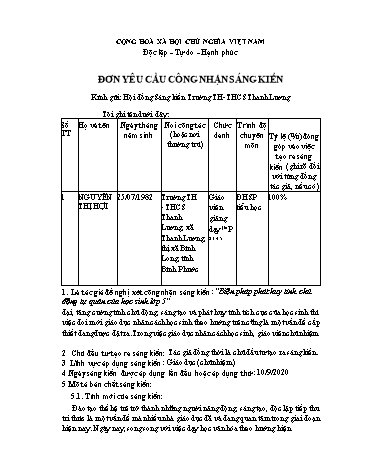 Sáng kiến kinh nghiệm Biện pháp phát huy tính chủ động tự quản của học sinh Lớp 5