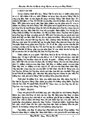 Sáng kiến kinh nghiệm Một vài kinh nghiệm khai thác bài tập dạy Tập làm văn trong môn tiếng Việt Lớp 5